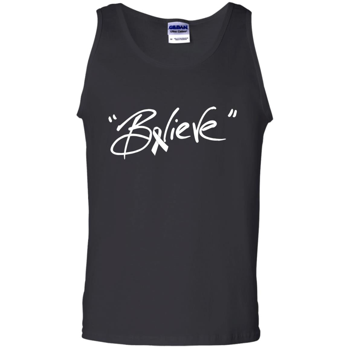Lung Cancer Awareness Shirt Clear Ribbon Believe Black