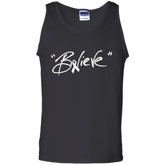 Lung Cancer Awareness Shirt Clear Ribbon Believe Black