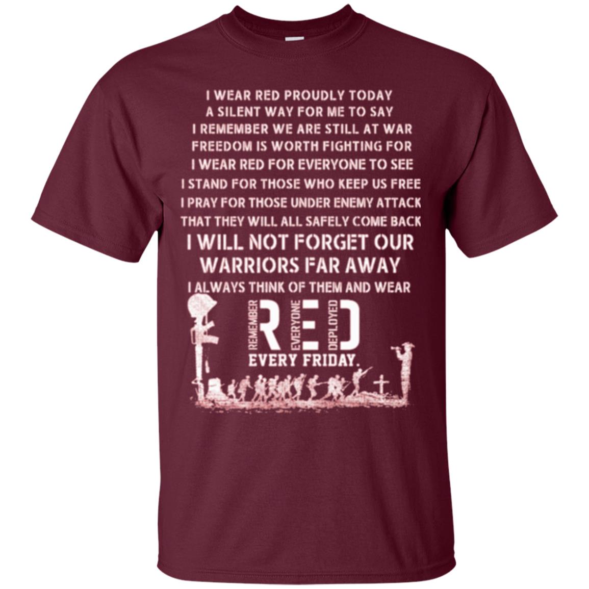 Red Friday Military T-shirt Wear Red Friday Maroon