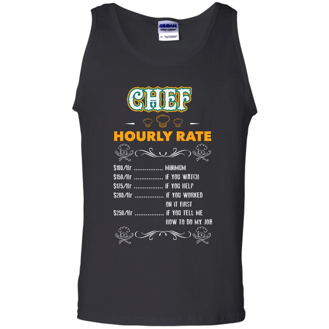 Chef Hourly Rate Cooking Cooker Gift Shirt Black