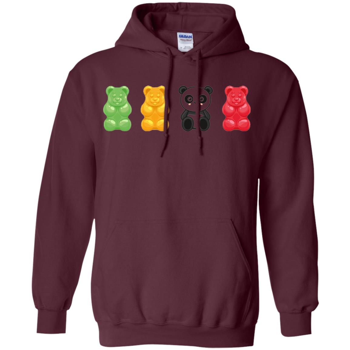 Bear Lover T-shirt Cute Panda Candy Bear Maroon