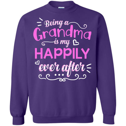 Being A Grandma Is My Happily Ever After Grandmom Shirt Purple