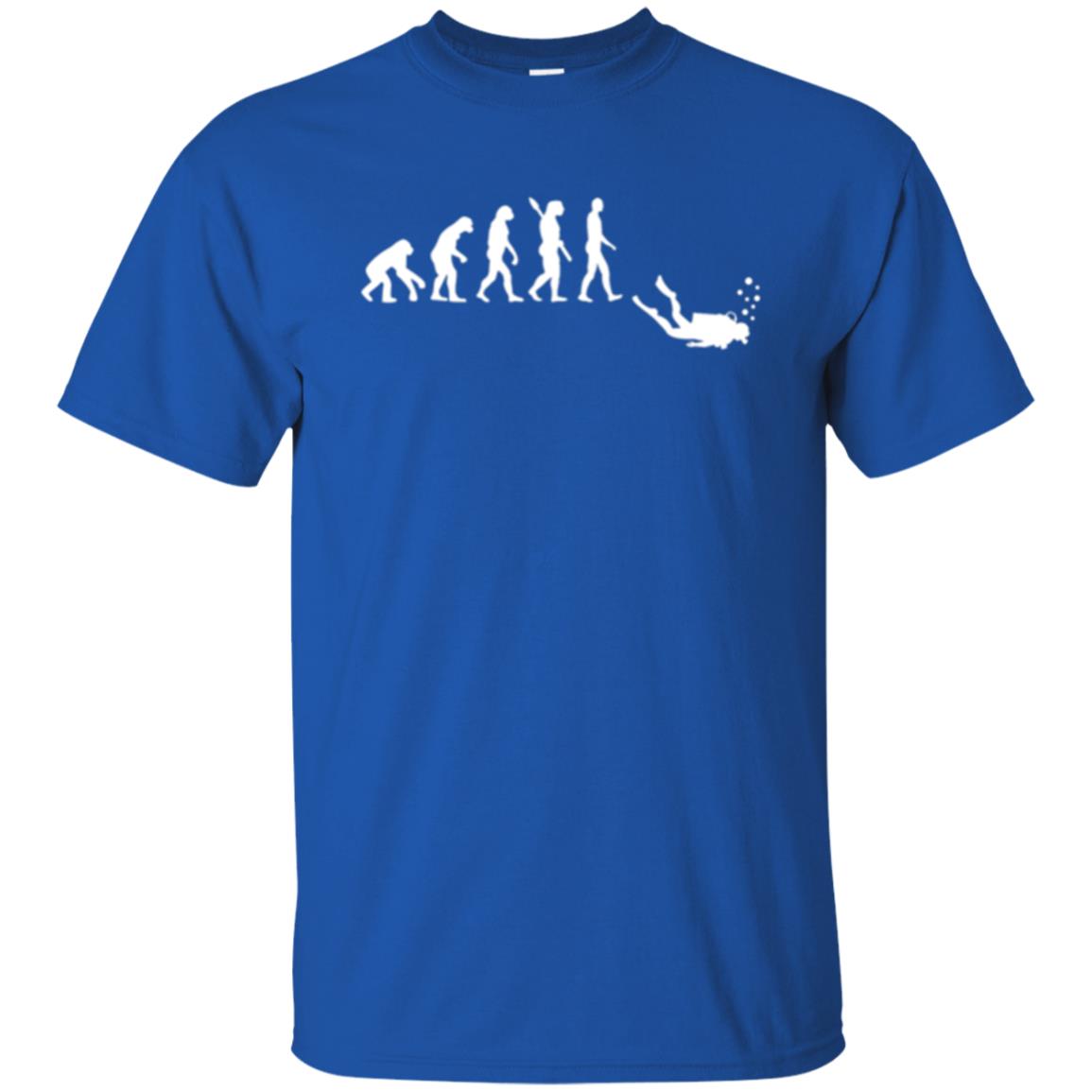 Evolution Of Man Funny Scuba Diving T-shirt Royal