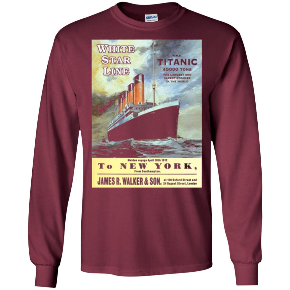Film T-shirt Sailing Ship Cruise Vintage Poster Maroon