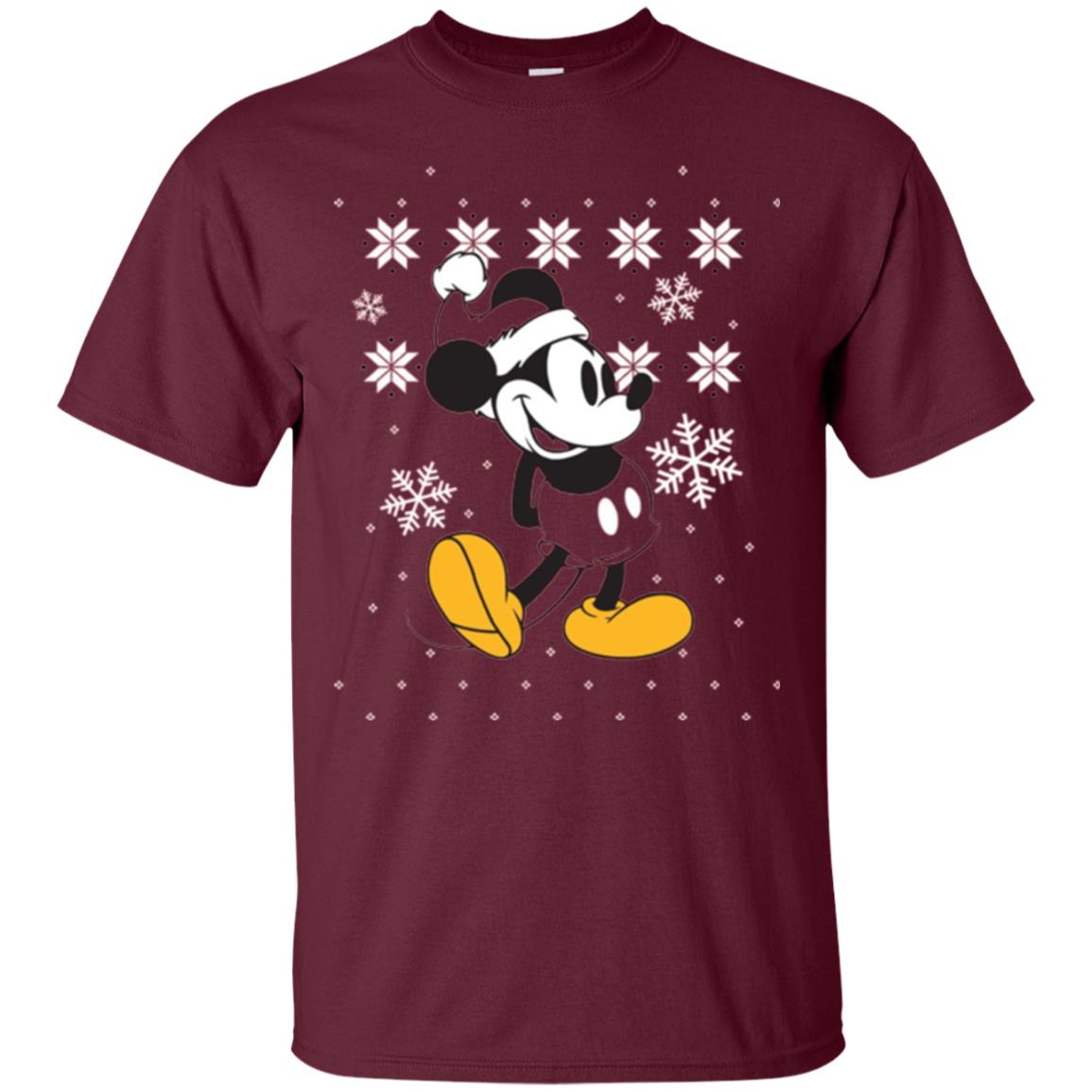 Christmas T-shirt Disney Mickey Mouse Maroon