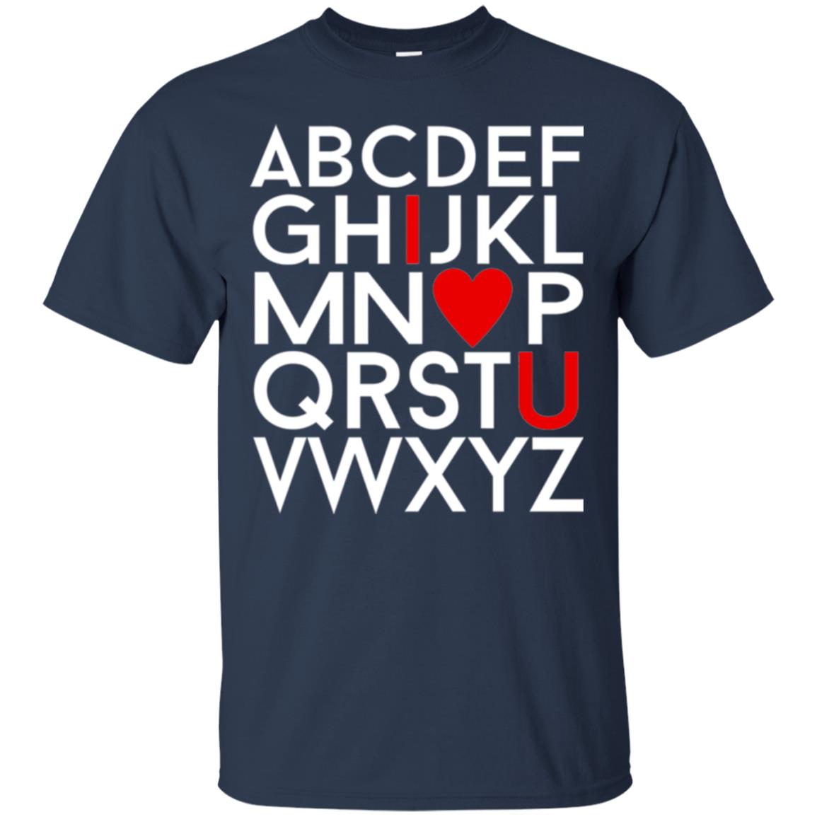 Happy Valentine_s Day Shirt, Alphabel I Love You Navy