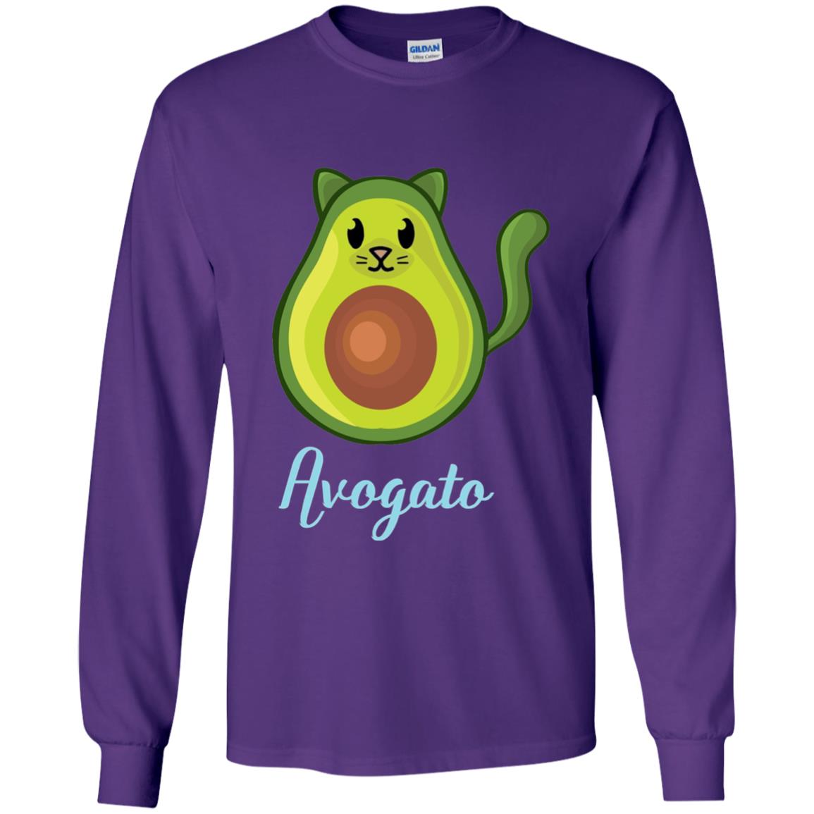 Avogato Avocado Cat Funny Avocato T-shirt Purple