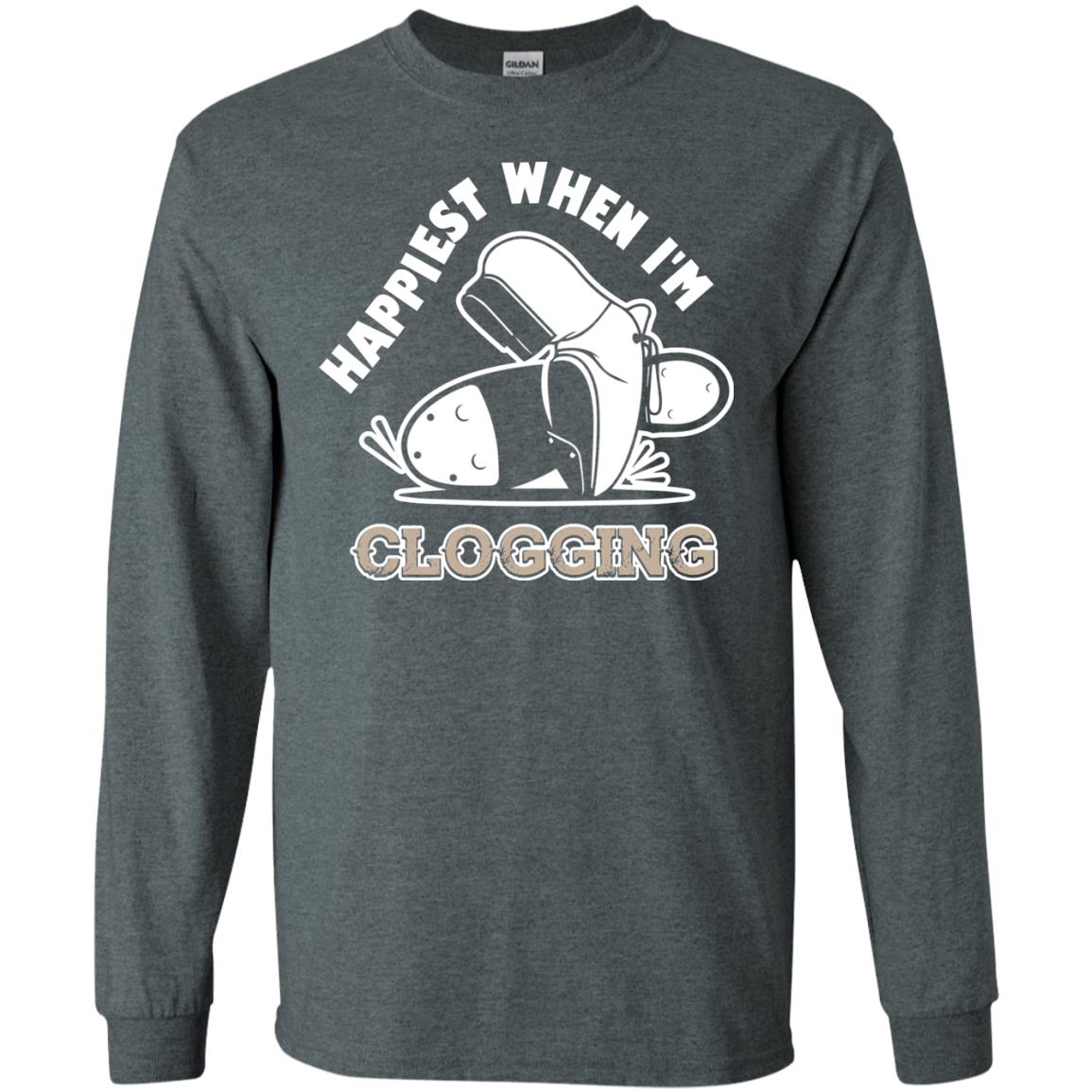 Clogger T-shirt Happiest When I'm Clogging Dark Heather