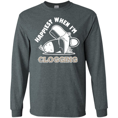 Clogger T-shirt Happiest When I'm Clogging Dark Heather