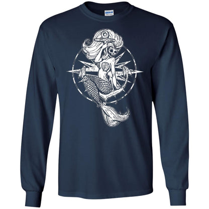 Mermaid Lover T-shirt Skull Mermaid Navy