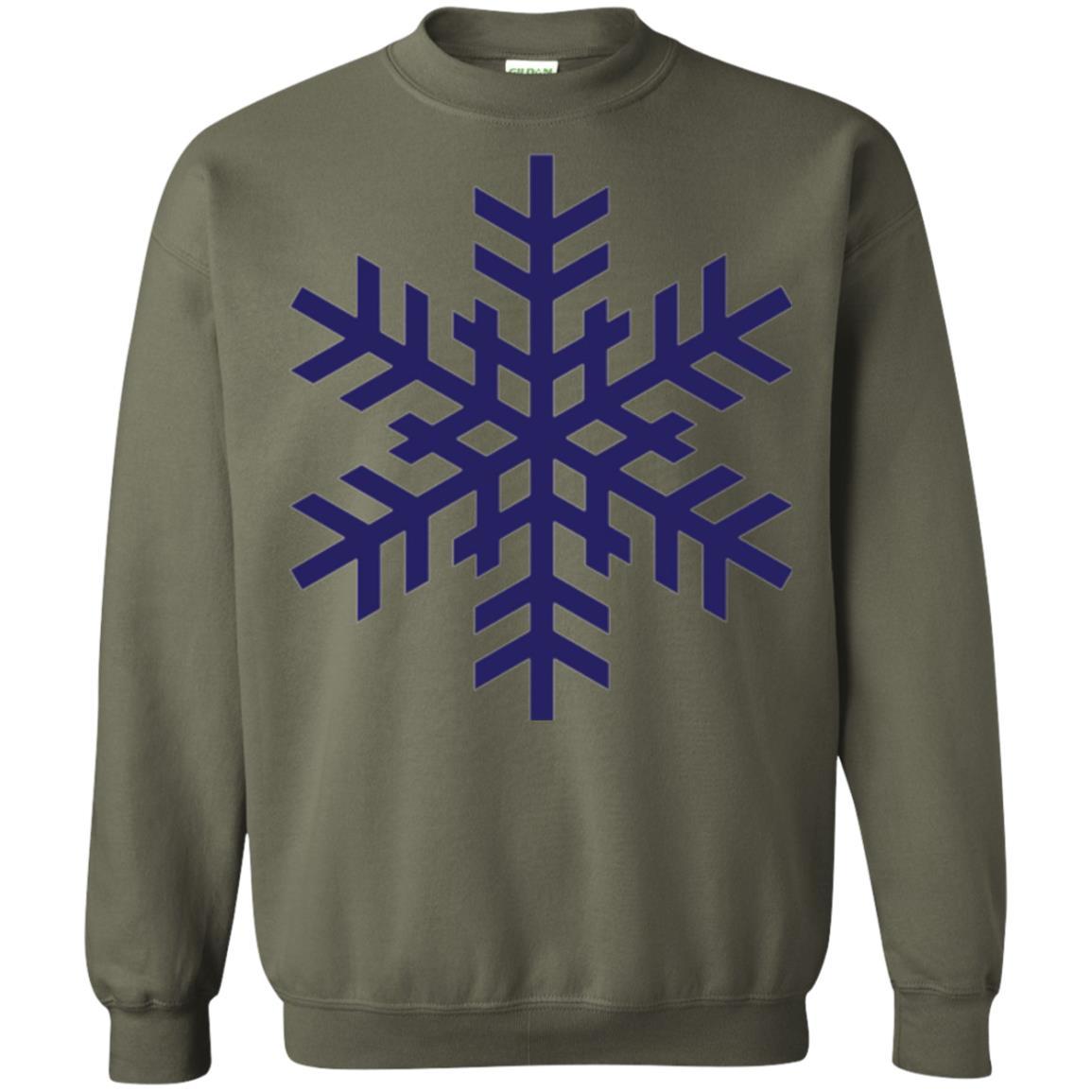 Christmas T-shirt Navy Blue Snowflake T-shirt Military Green