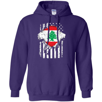 Super Lebanon Hearts American Patriot Flag Lebanese T-shirt Purple