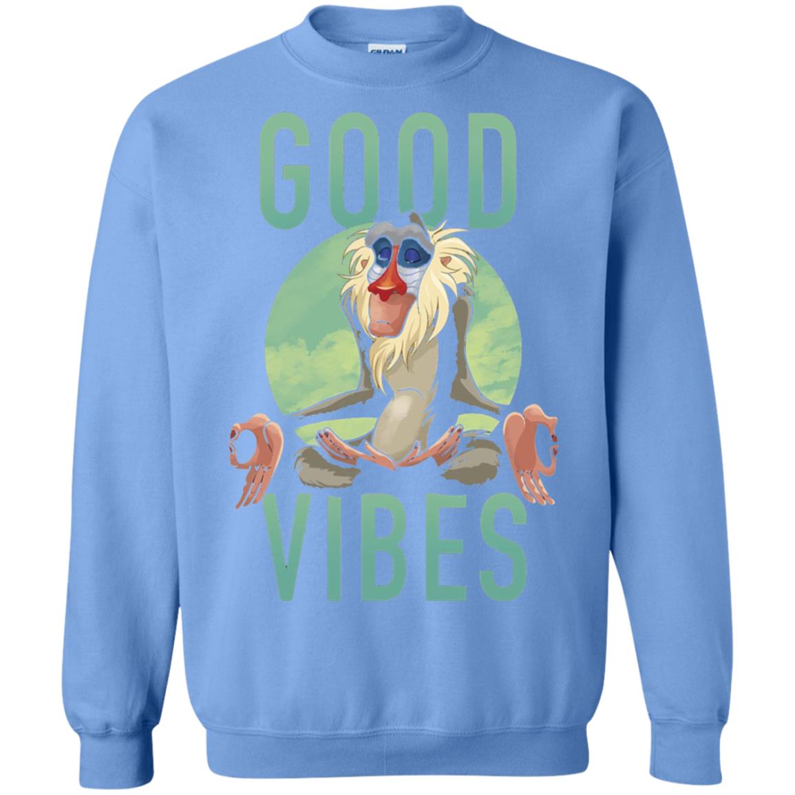 Disney Lion King Rafiki Meditate Good Vibes Graphic T-shirt Carolina Blue