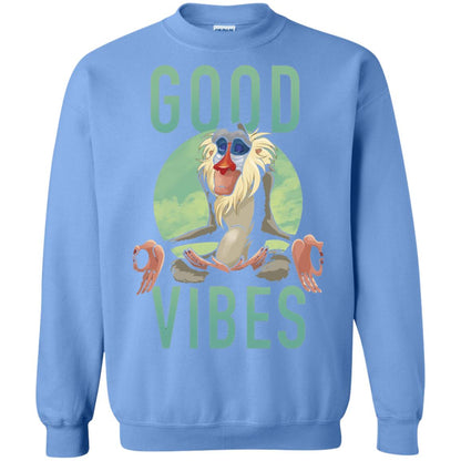 Disney Lion King Rafiki Meditate Good Vibes Graphic T-shirt Carolina Blue
