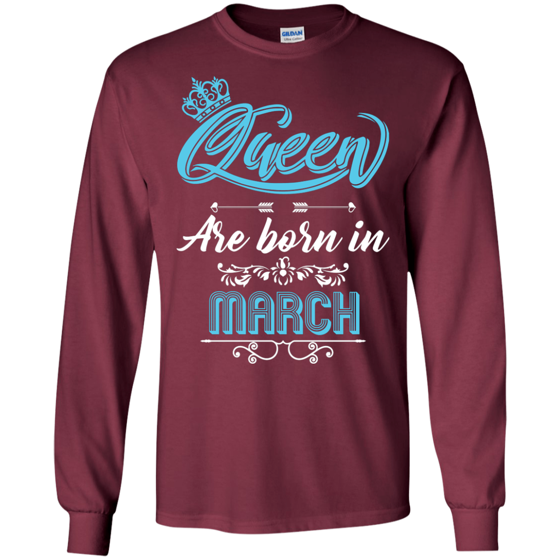 Brithday T-Shirt Queen Are Born In March Maroon