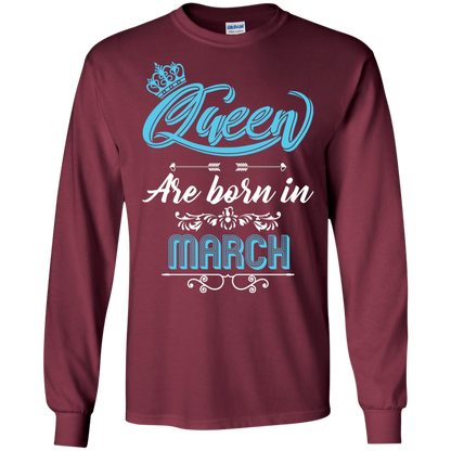 Brithday T-Shirt Queen Are Born In March Maroon