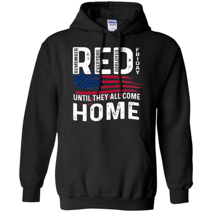 Nation Wear Red Day T-shirt Red Friday Until They All Come Home Black