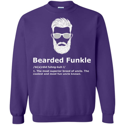 Funny Uncle T-shirt Bearded Funkle Purple