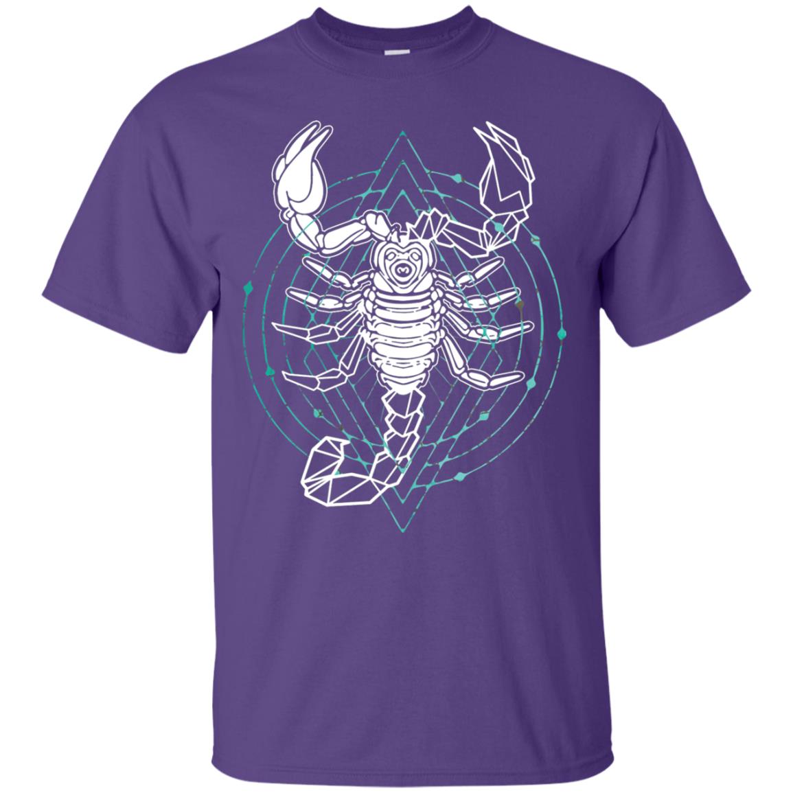 Scorpion Geometric Tribal Design T-shirt Purple