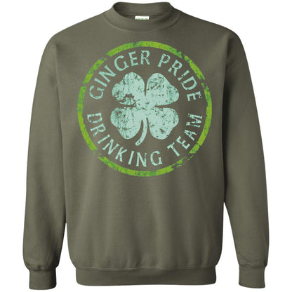 Funny Ginger Pride Drinking Team Irish T-shirt Military Green