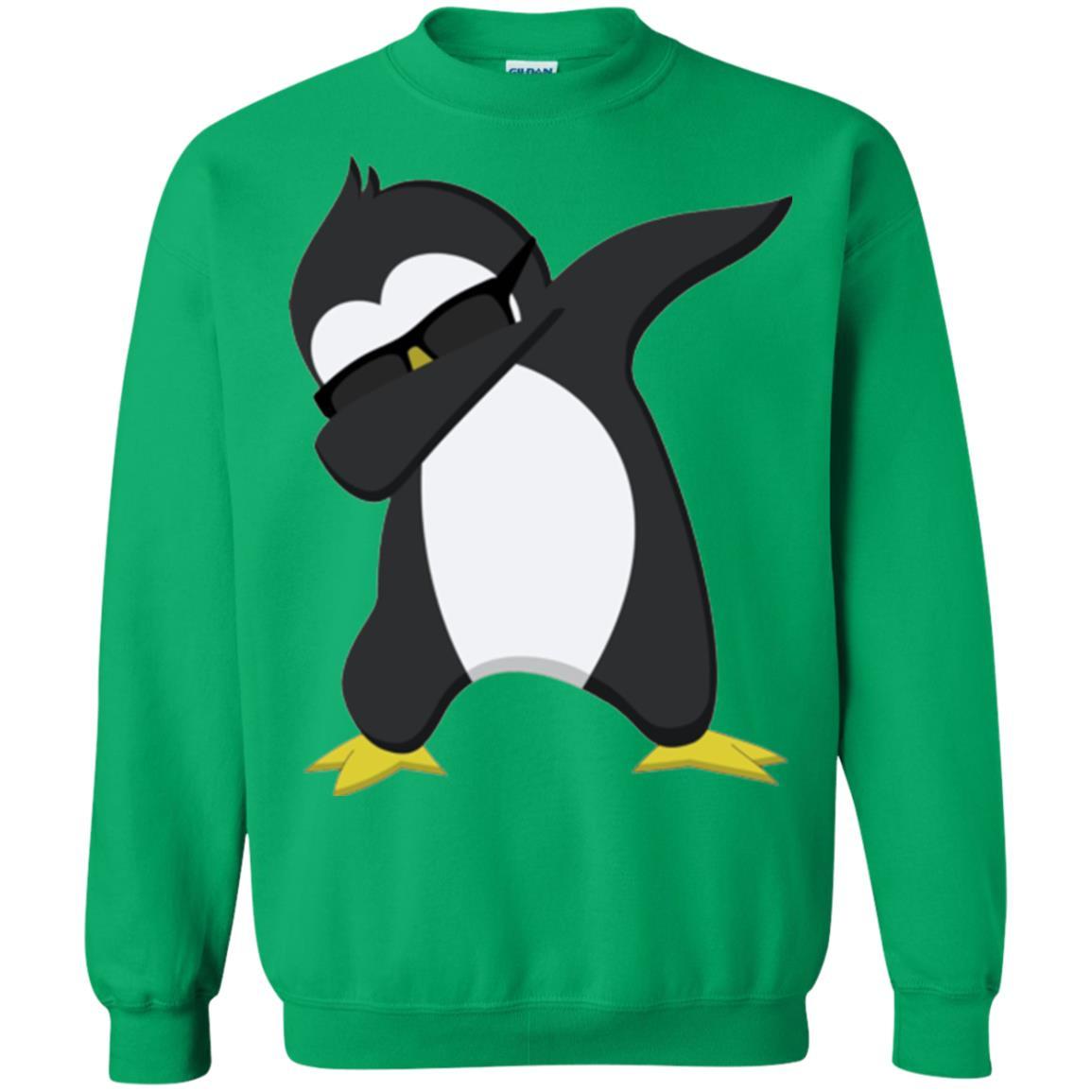Christmas T-shirt Dabbing Penguin T-shirt Irish Green