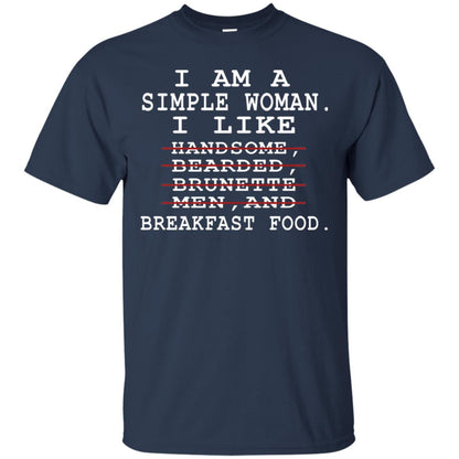 I Am Simple Woman I Like Breakfast Food Shirt Navy