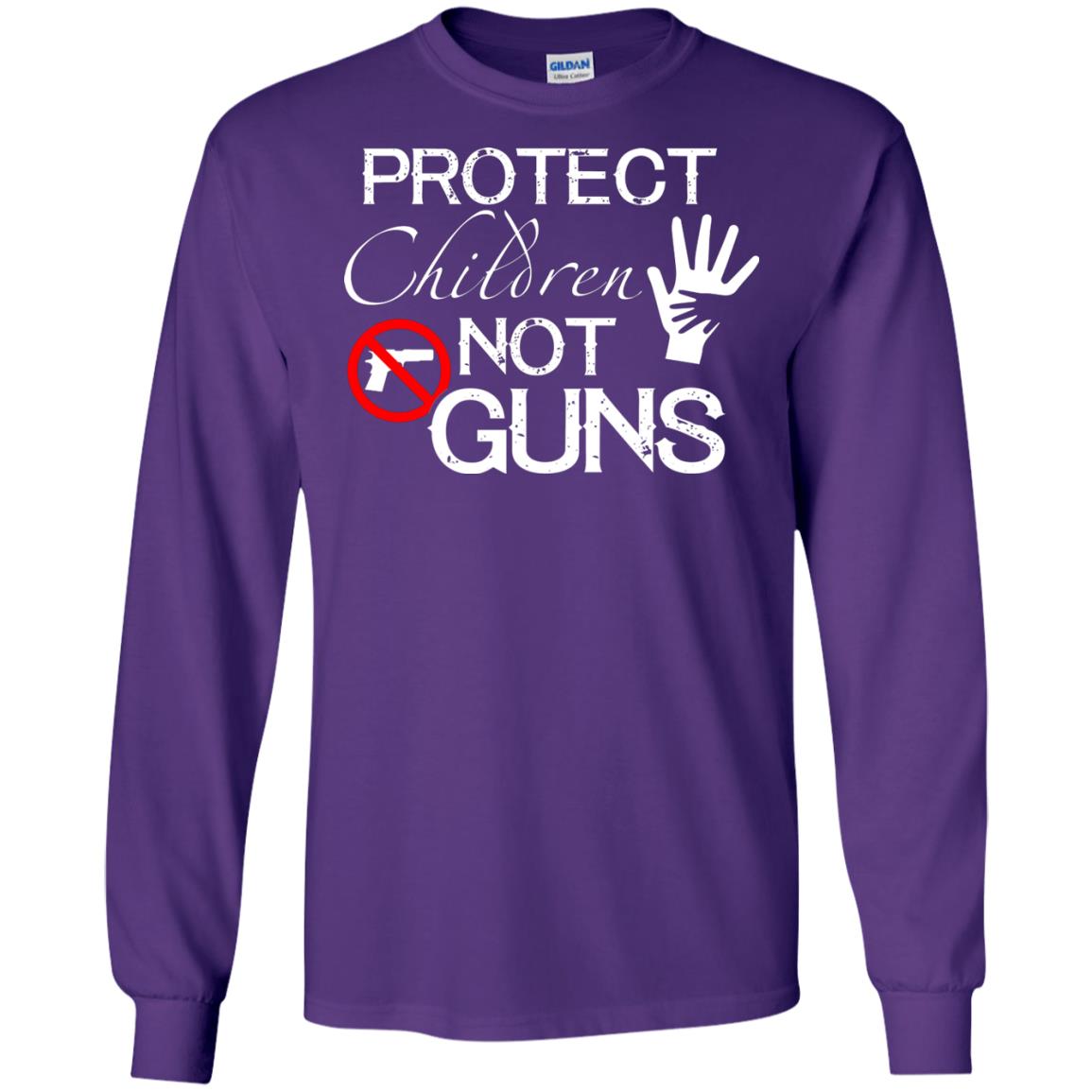 Anti Gun T-shirt Protect Children Not Gun Purple