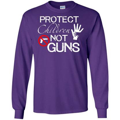 Anti Gun T-shirt Protect Children Not Gun Purple