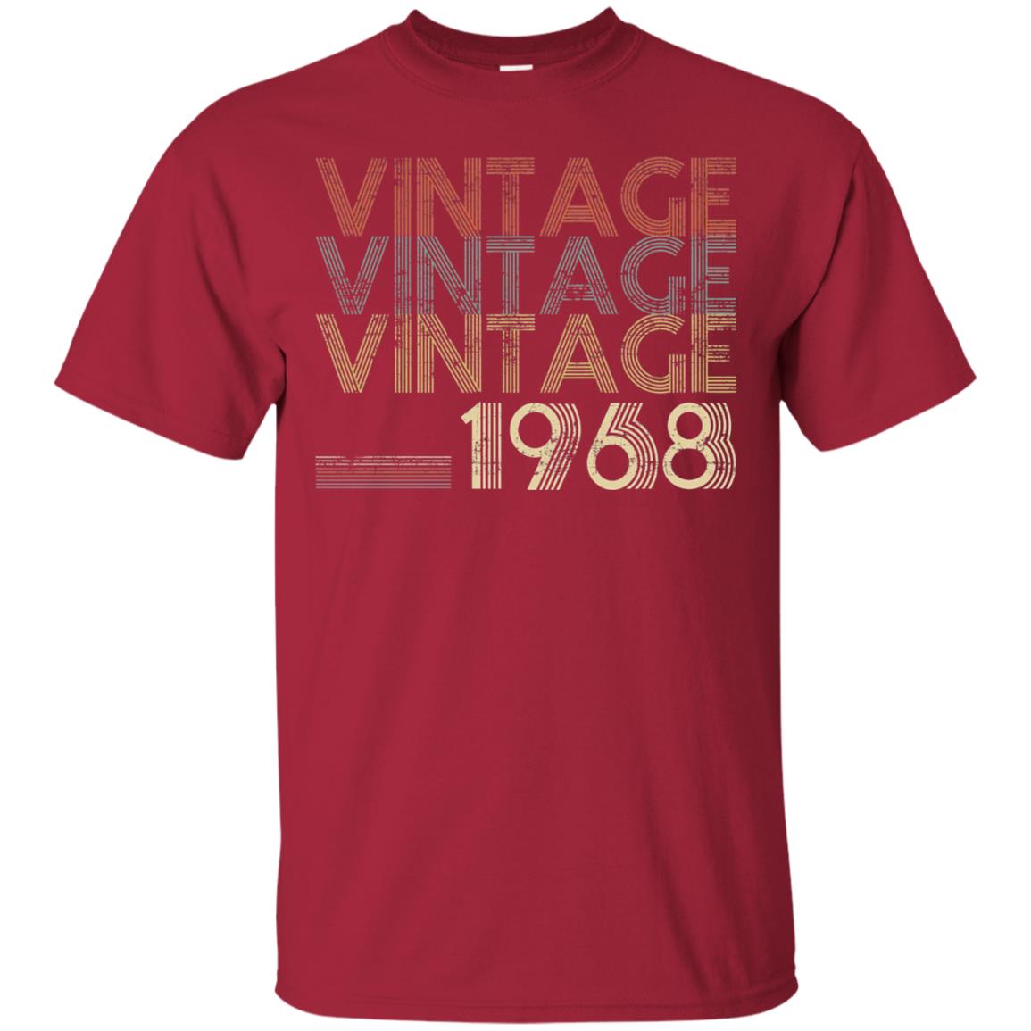 Retro Classic Vintage Born In 1968 50th Birthday T-shirt Cardinal
