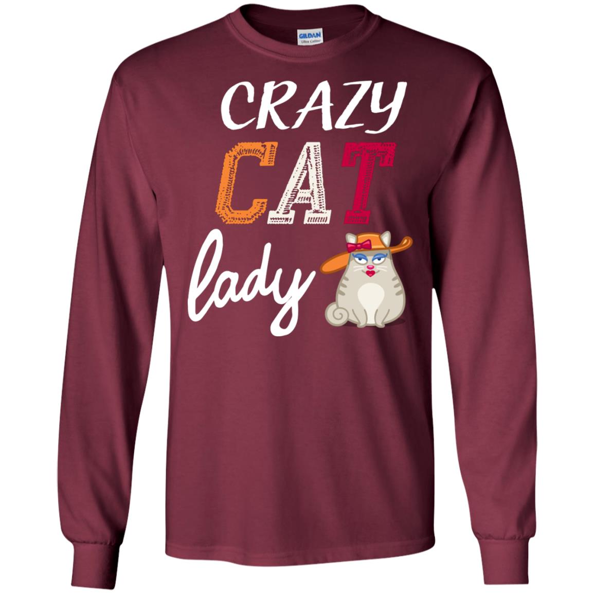 Crazy Cat Lady Chicken Shirt For Girls Womens Maroon