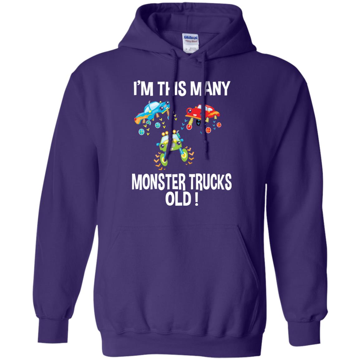 Birthday 3th Shirt Im This Many Monster Trucks Old Purple