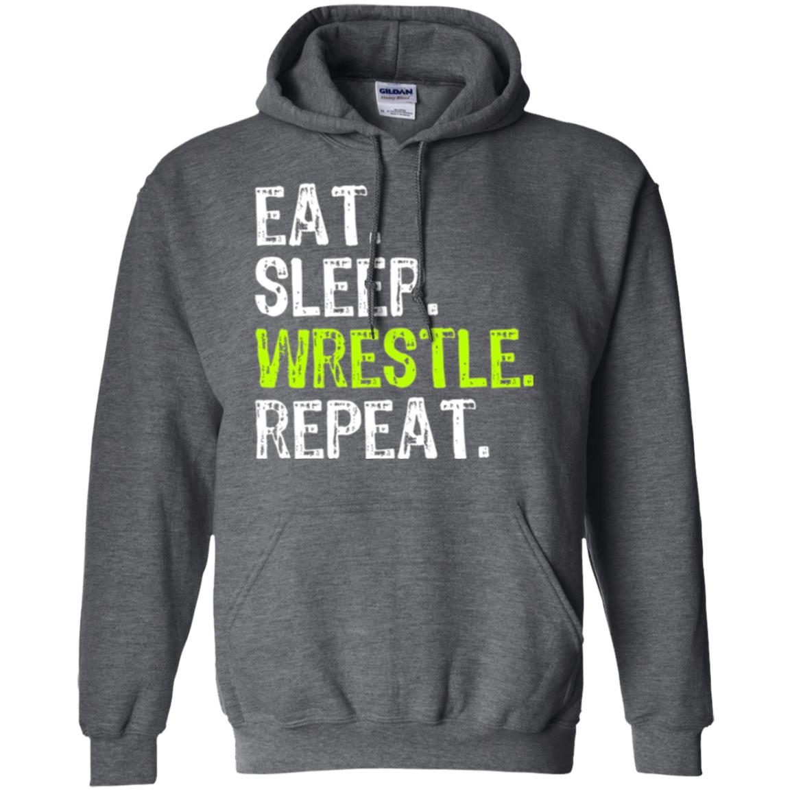 Wrestling T-shirt Eat Sleep Wrestle Repeat Dark Heather