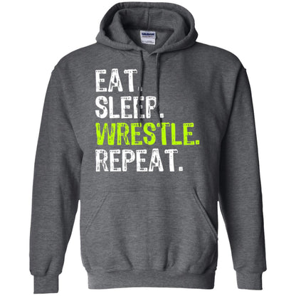 Wrestling T-shirt Eat Sleep Wrestle Repeat Dark Heather