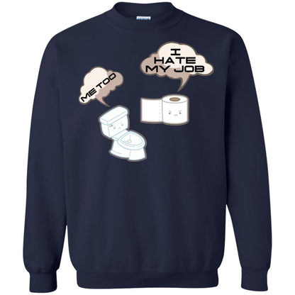 Funny Toilet And Toilet Paper I Hate My Job T-shirt Navy