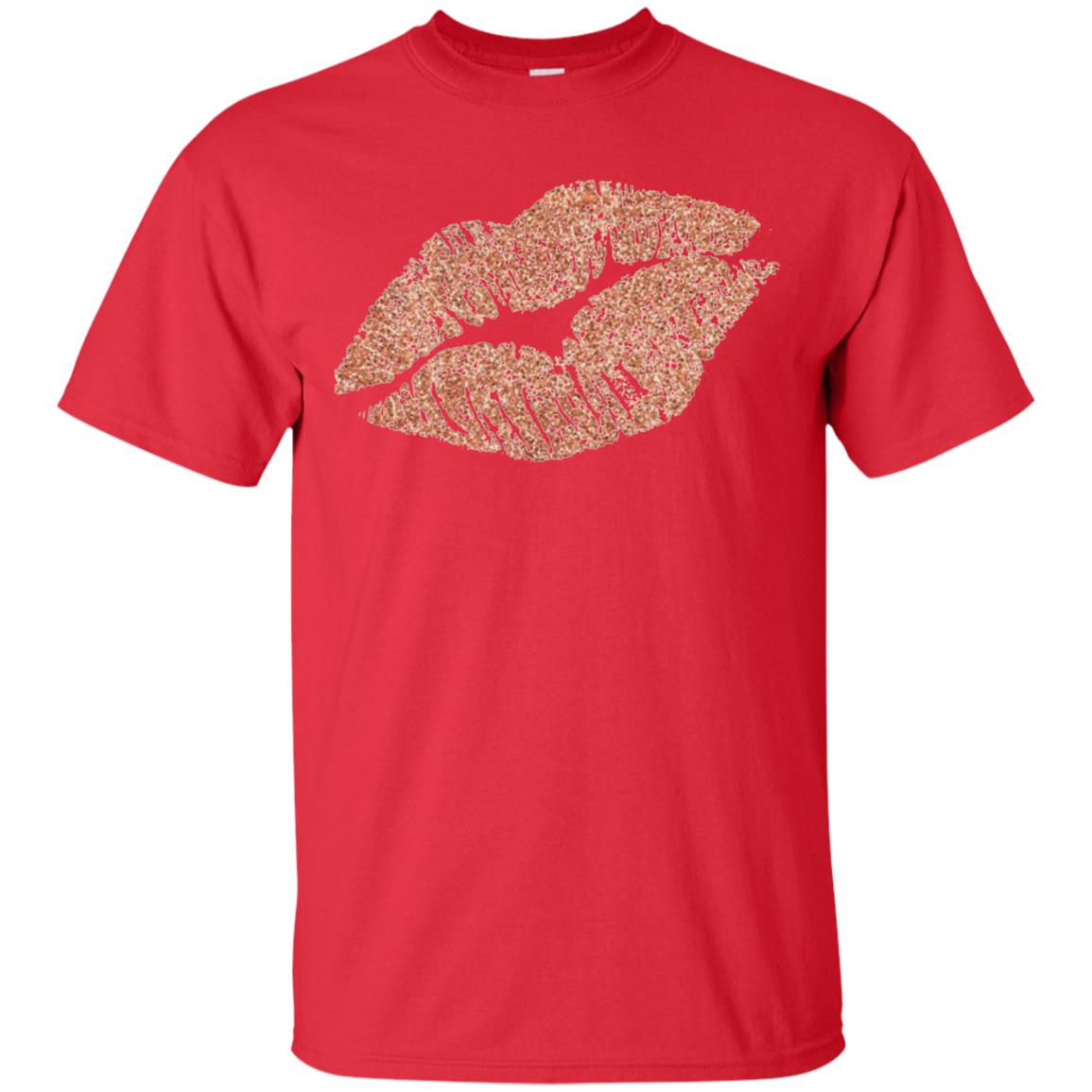 Rose Gold Lipstick Kiss Shirt Red