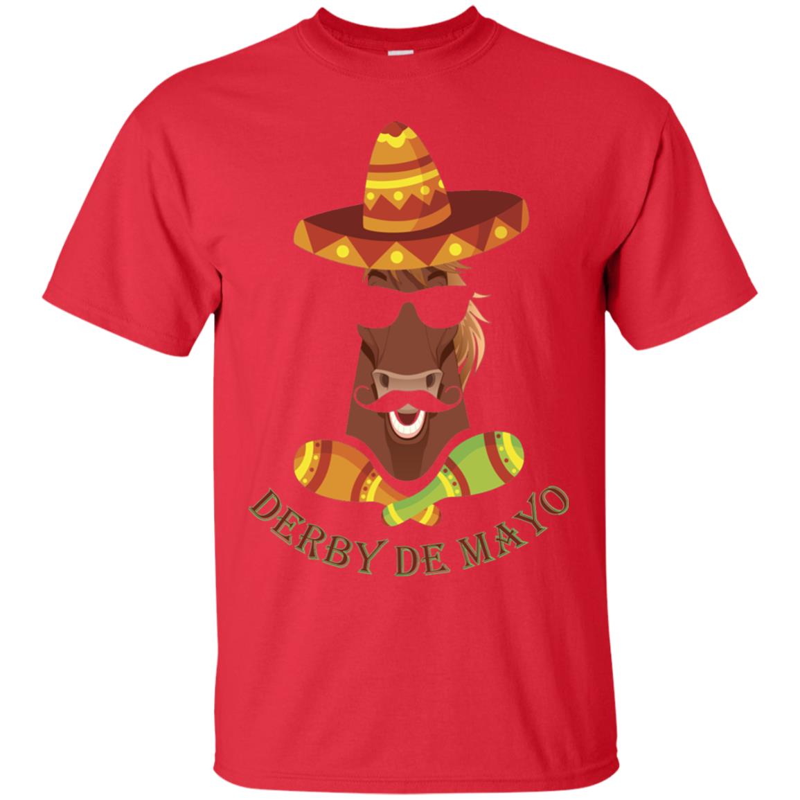 Derby De Mayo Kentucky Horse Race Sombrero Mexican T-shirt Red