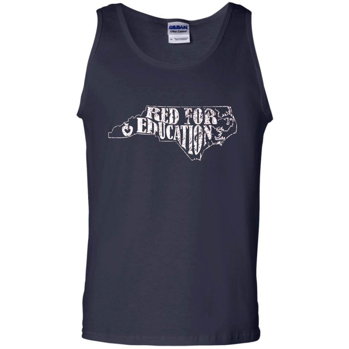 Distressed North Carolina Nc Red For Educator Shirt Navy