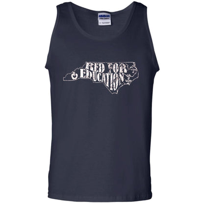 Distressed North Carolina Nc Red For Educator Shirt Navy