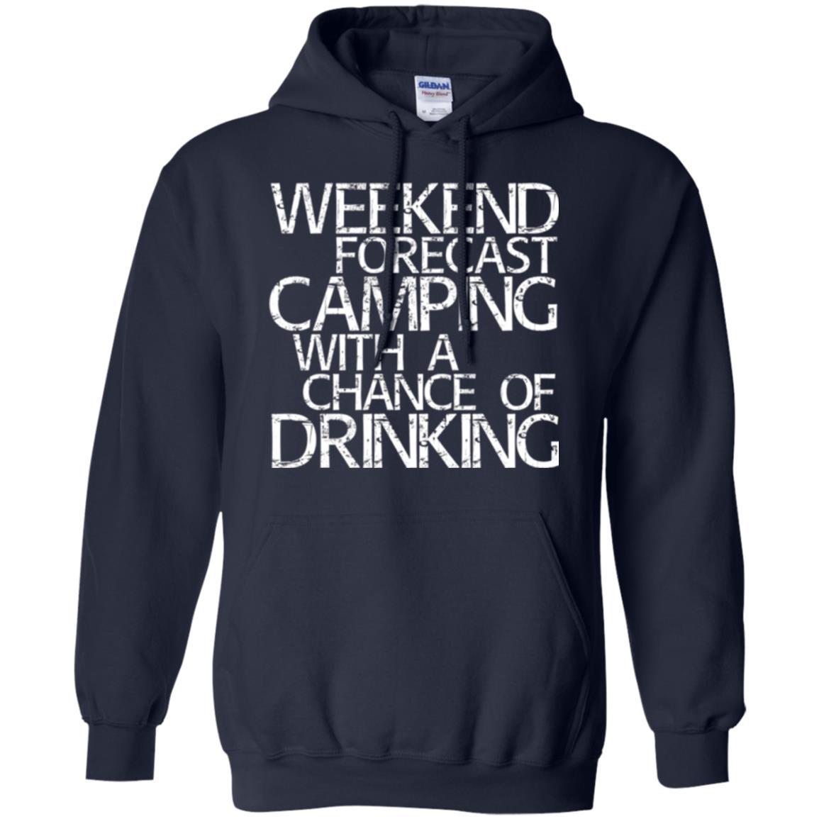 Camper T-shirt Weekend Forecast Camping With A Chance Of Drinking Navy