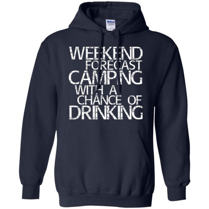 Camper T-shirt Weekend Forecast Camping With A Chance Of Drinking Navy