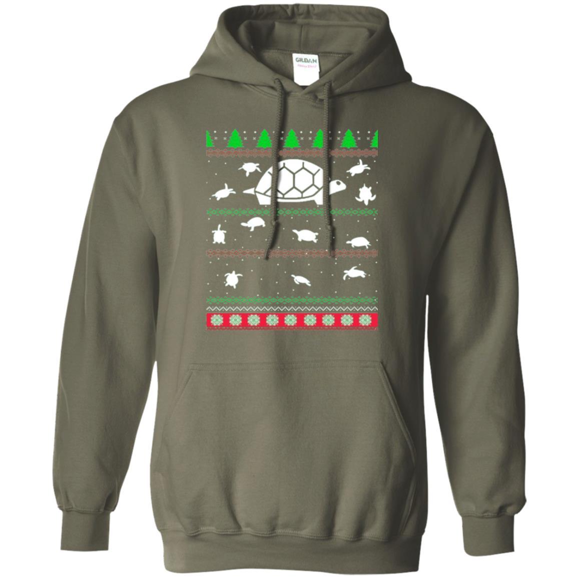 Christmas T-shirt Turtle Lover Merry Christmas Military Green