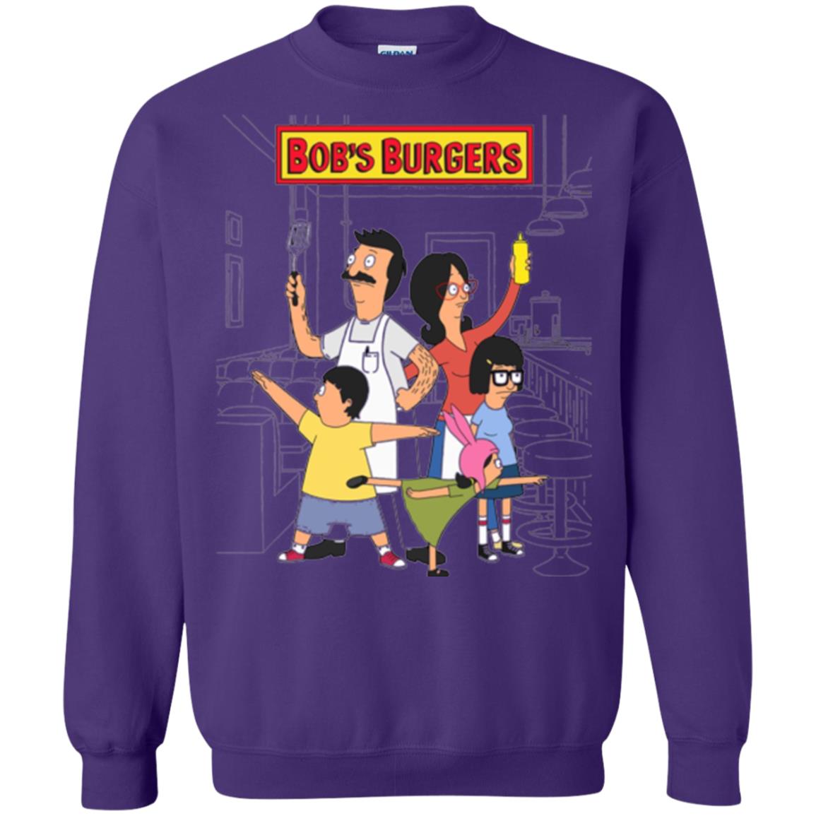 Family Group Hero Pose T-shirt Bob_s Burgers Purple