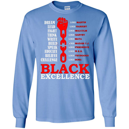 Black Excellence Black Af Proud African American T-shirt Carolina Blue