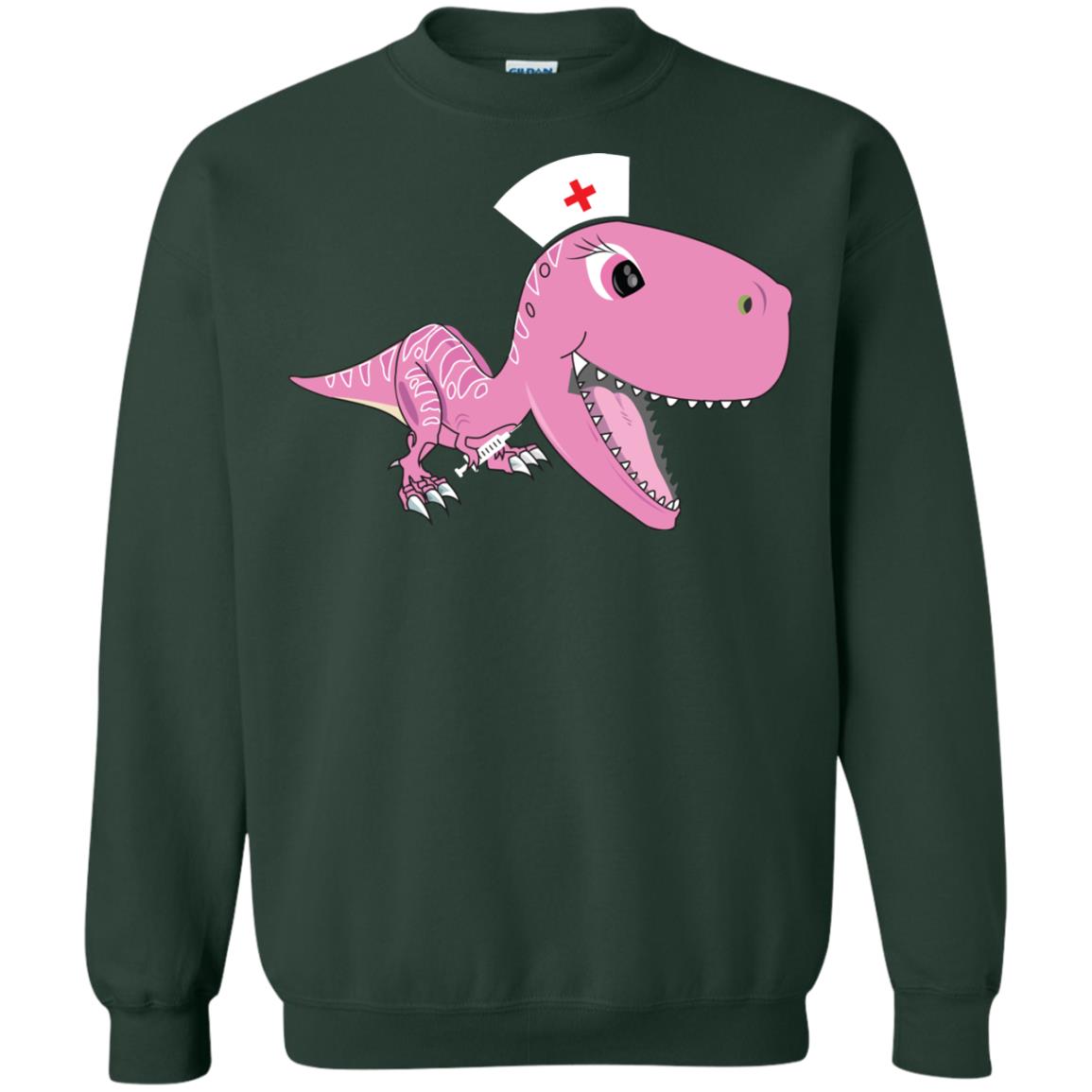 Dinosau-nurse Dinosaurus Nursing Shirt Forest Green