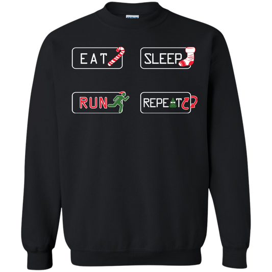 Christmas T-Shirt Eat Sleep Run Repeat Black
