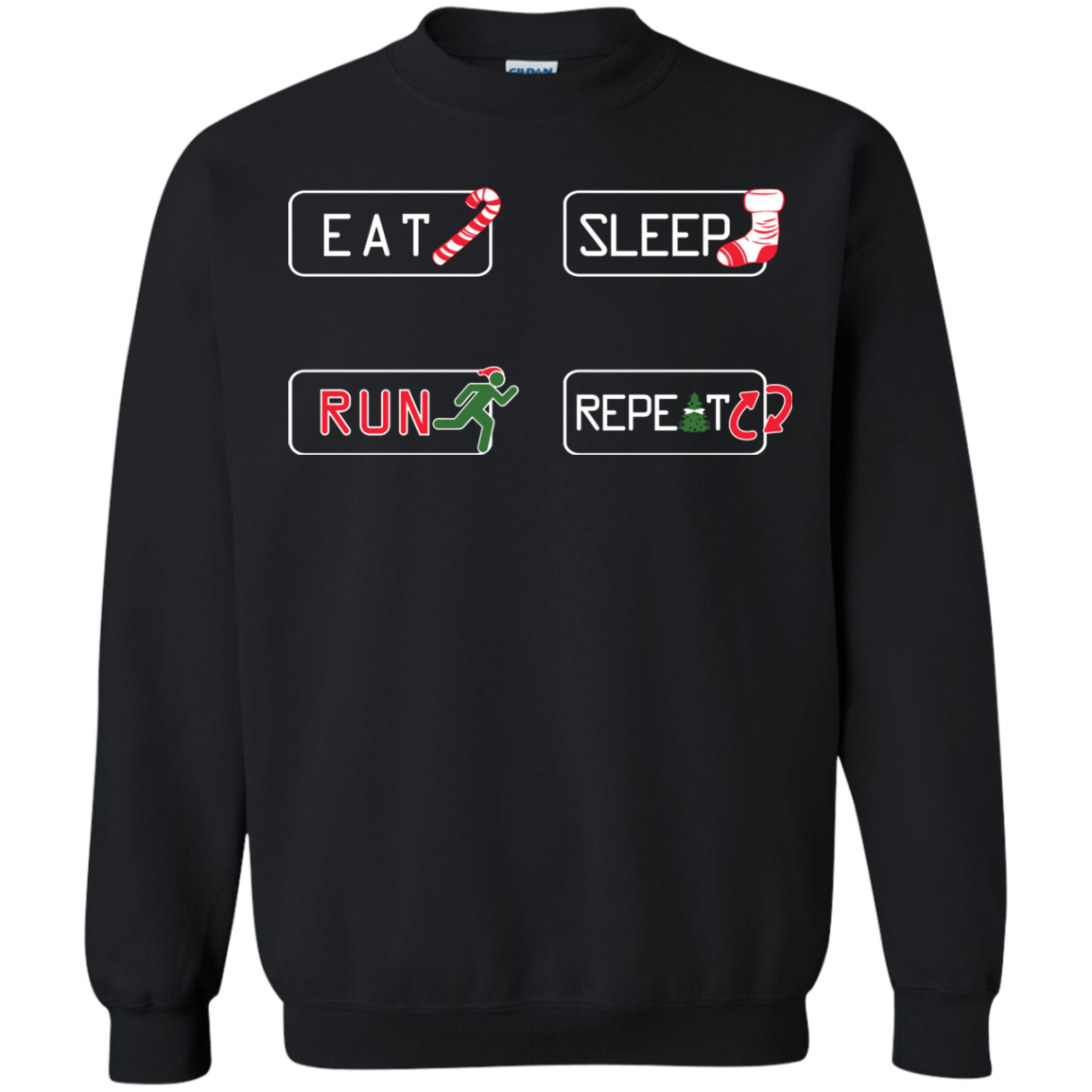 Christmas T-Shirt Eat Sleep Run Repeat