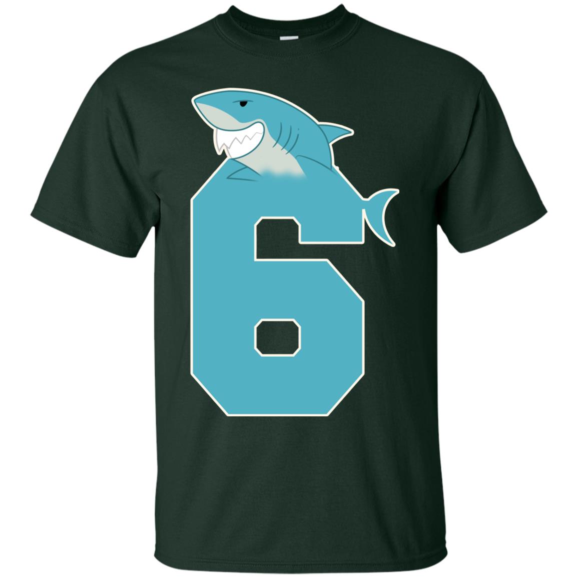 6th Birthday Shark Party Shirt Forest