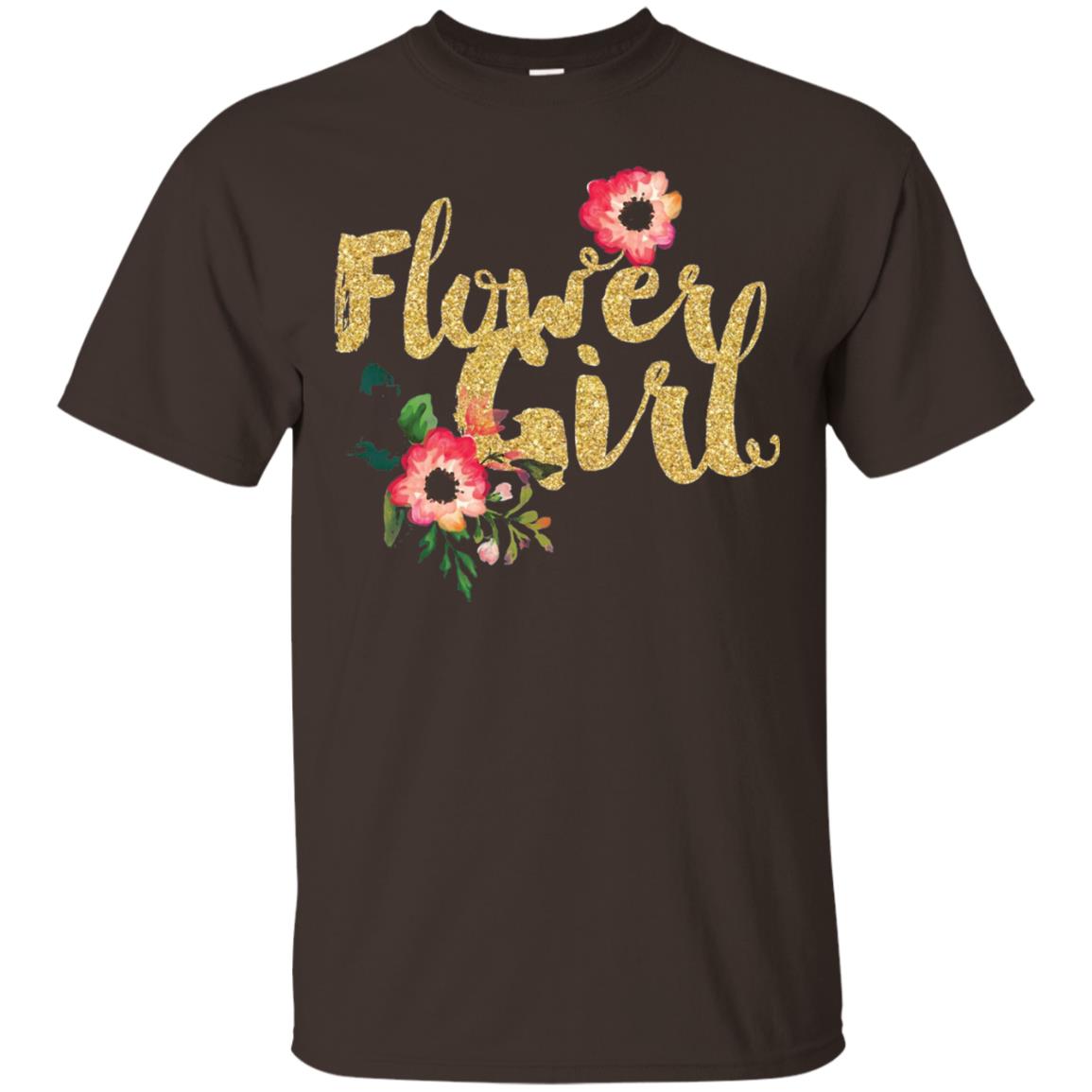Flower Girl Bridesmaid Wedding Reception T-shirt Dark Chocolate