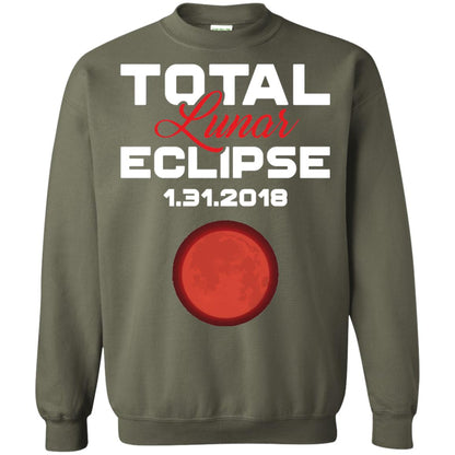 Eclipse January 31st 2018 Total Lunar Eclipse T-shirt Blood Moon Military Green