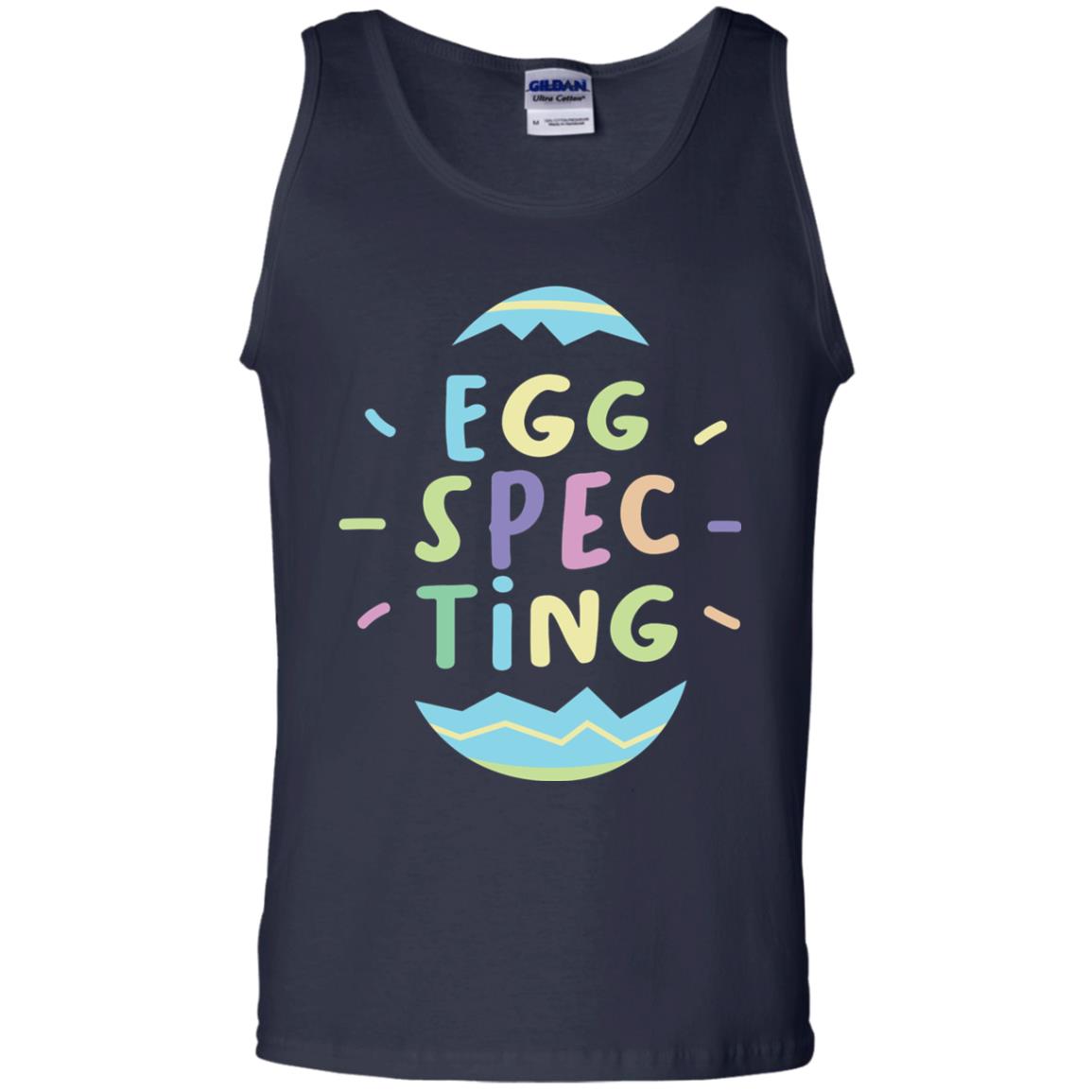 Eggspecting Funny Pregnancy Pregnant Easter Shirt Navy